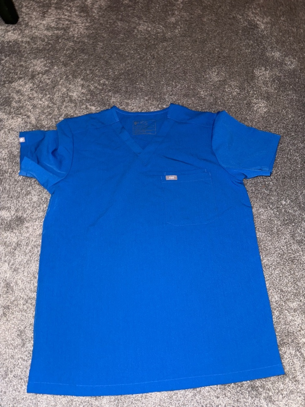 Figs Men's Blue V-Neck Scrub Tee